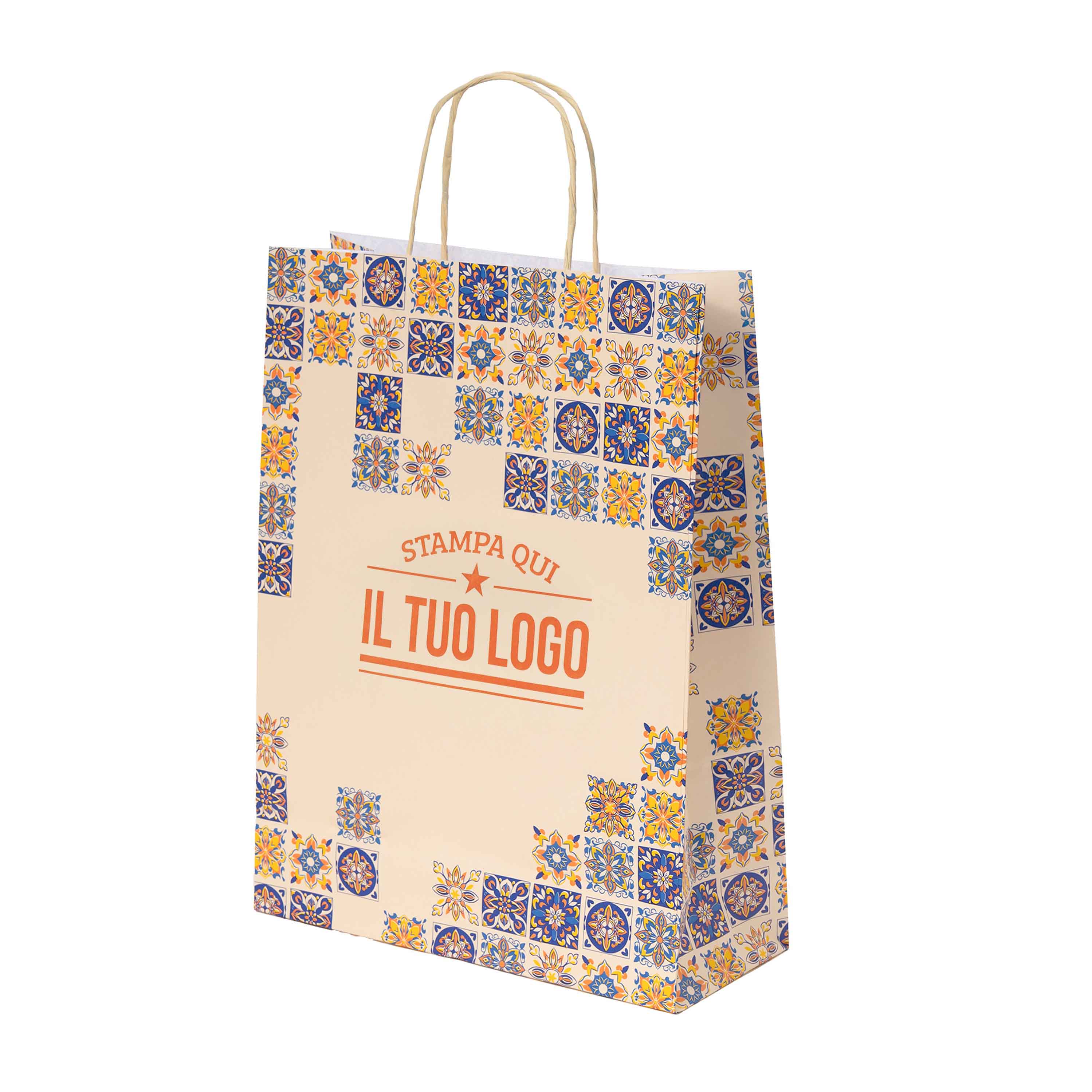 Shopper Maioliche Colorate in Carta Personalizzabili - Image 6