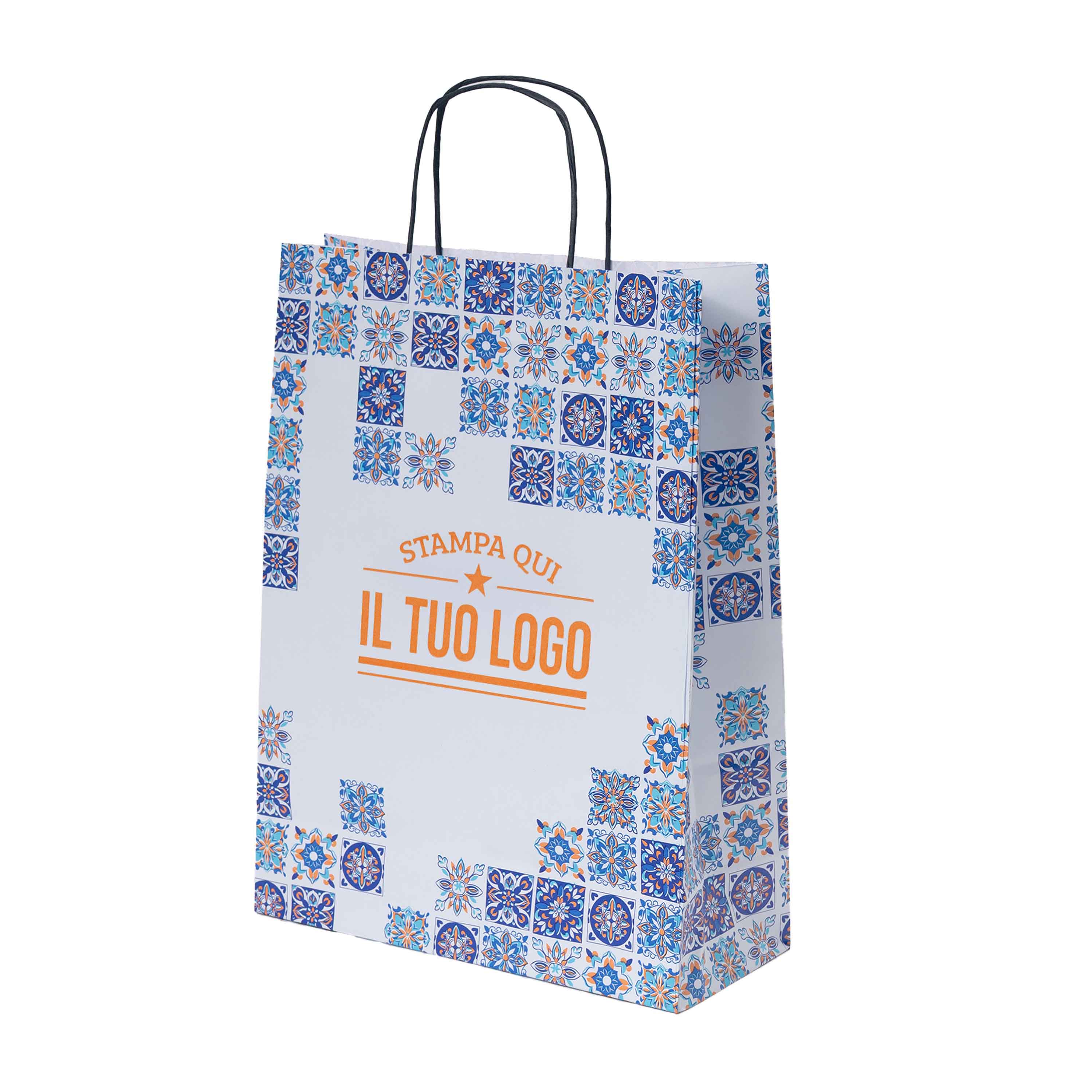 Shopper Maioliche Colorate in Carta Personalizzabili - Image 7