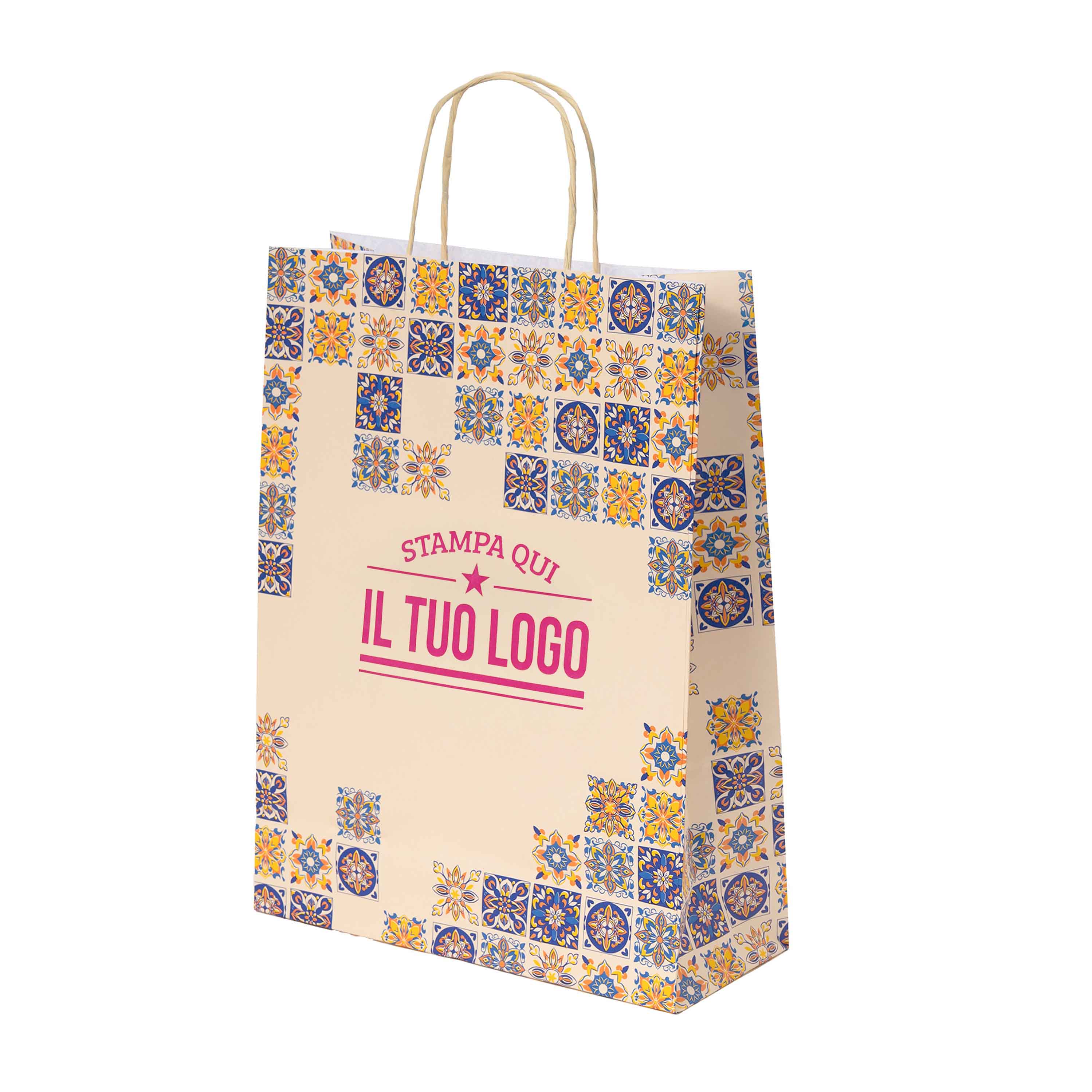 Shopper Maioliche Colorate in Carta Personalizzabili - Image 8