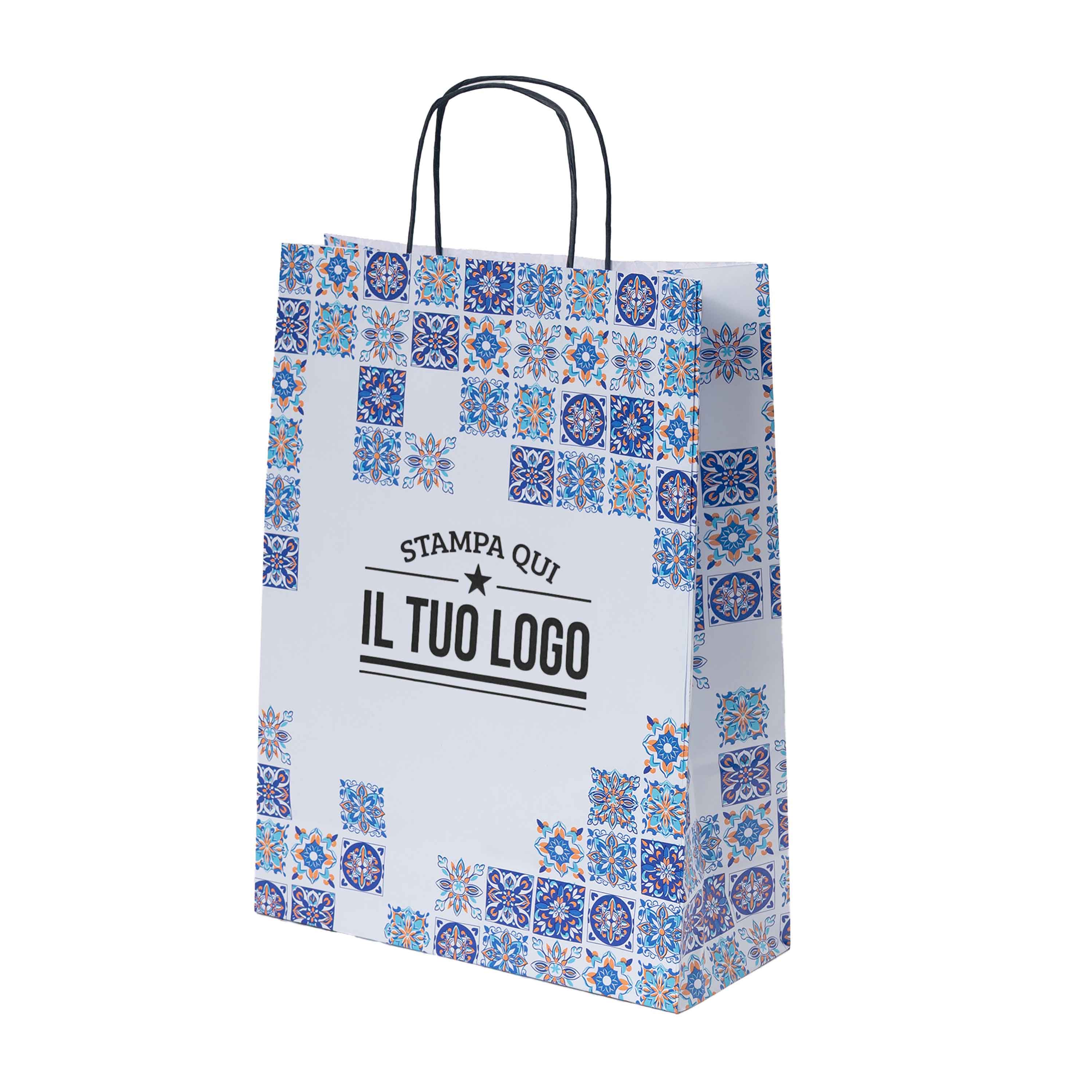 Shopper Maioliche Colorate in Carta Personalizzabili - Image 9