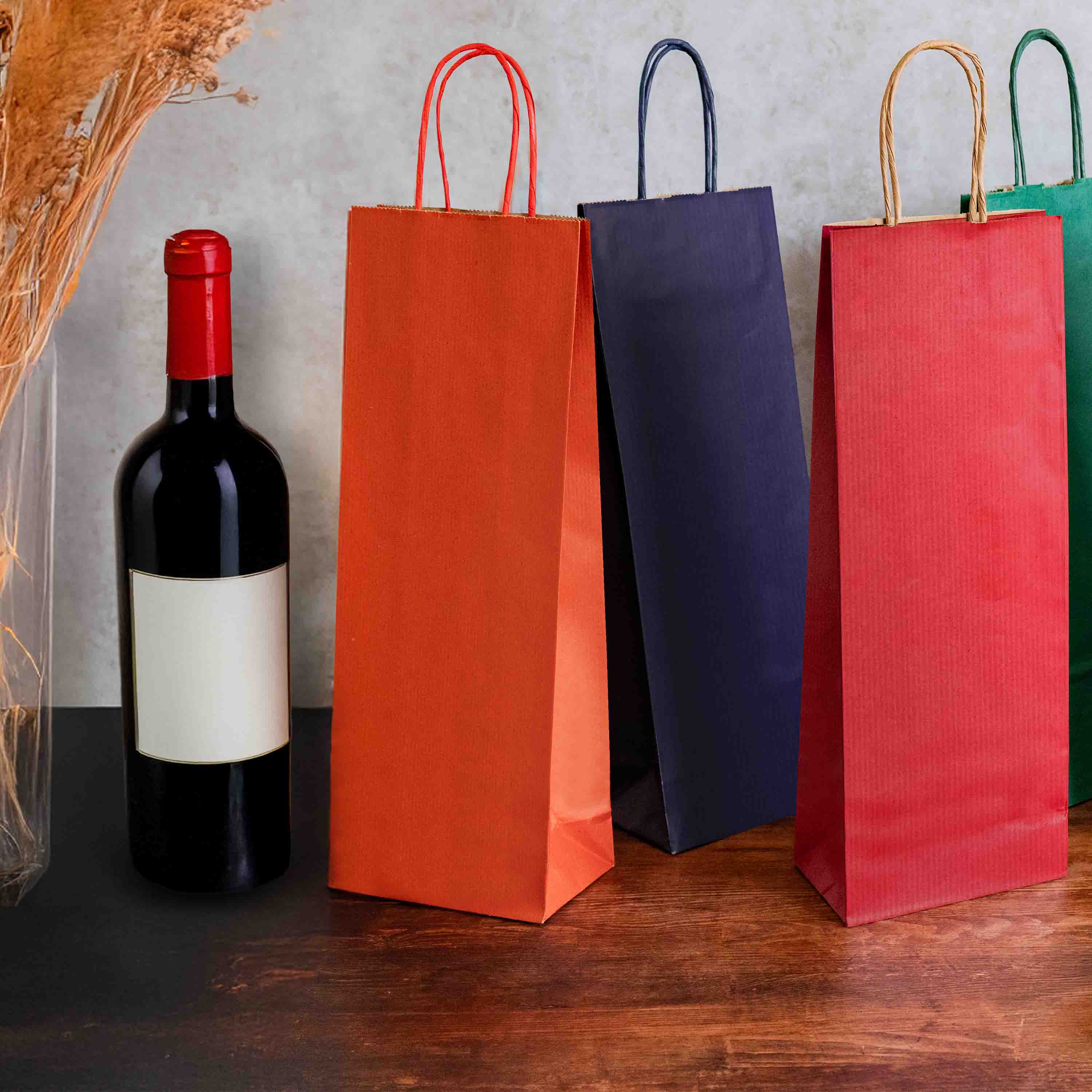 Shopper per Bottiglie Carta Sealing Colorata Cordino - Image 4