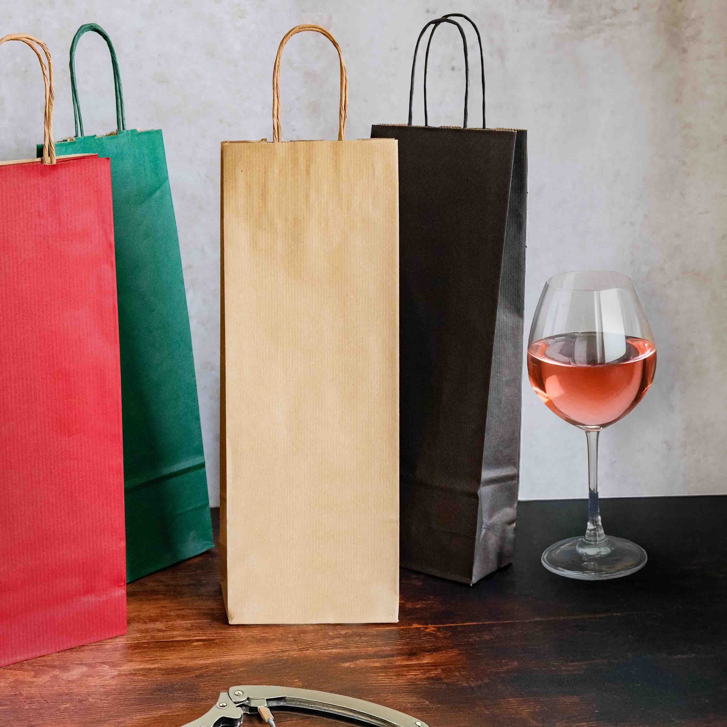 Shopper per Bottiglie Carta Sealing Colorata Cordino - Image 5