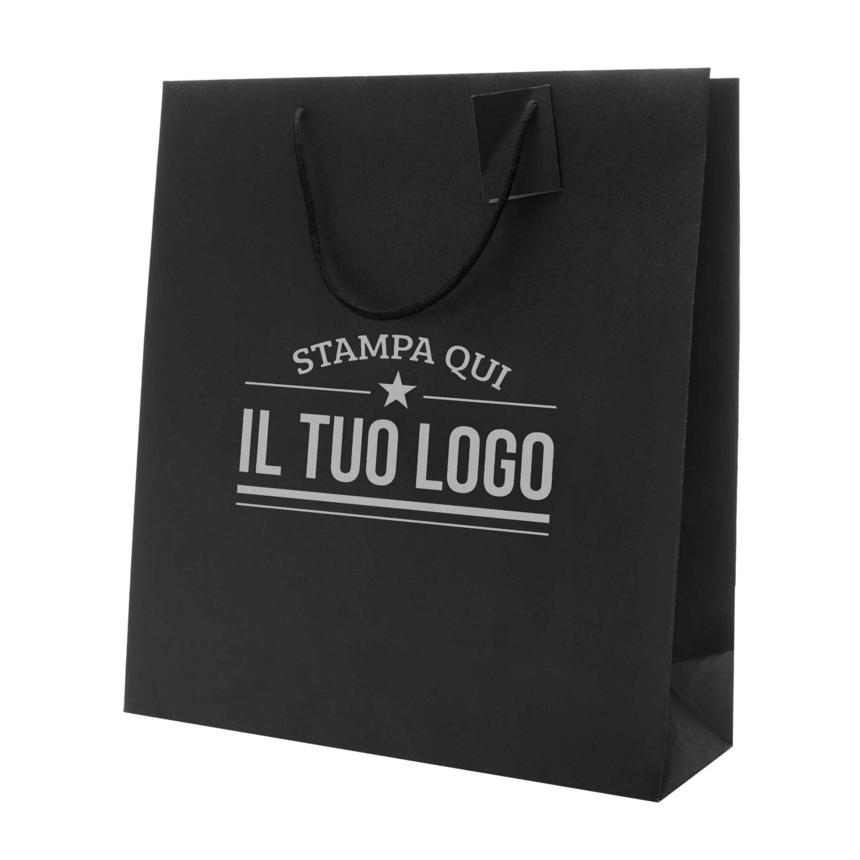 Shopper Carta Lusso Verticale Nera Personalizzata - Image 3