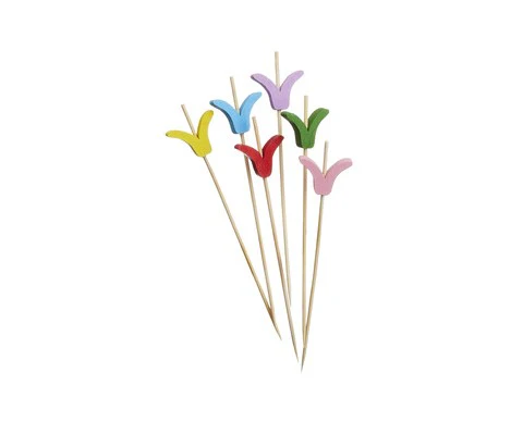 Spiedi in bamboo Flower di vari colori