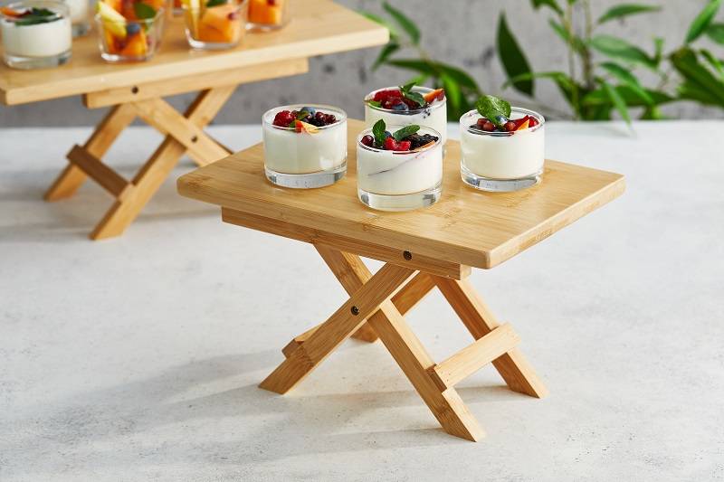 Stand buffet bamboo con gambe richiudbili - Image 3