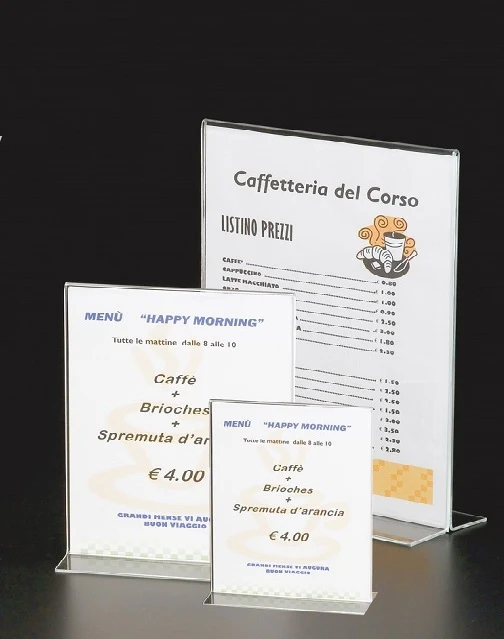 Supporto in plexiglass per Menù