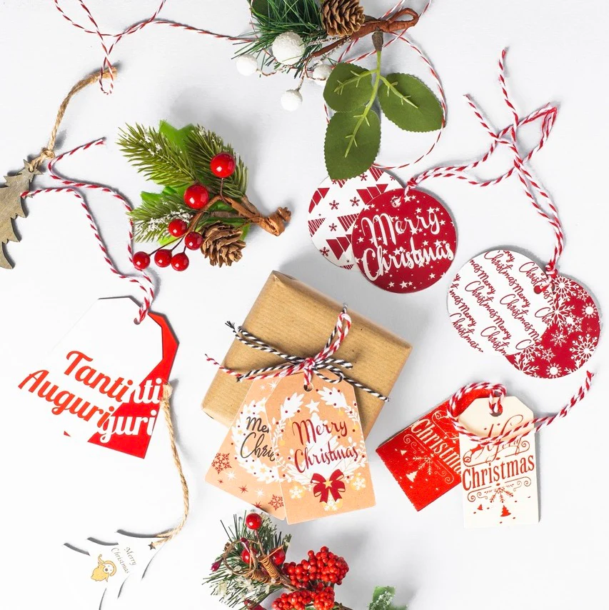 Tag Christmas Kraft Red Mix - Image 2