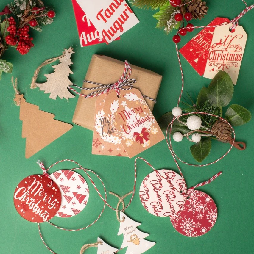 Tag Christmas Kraft Red Mix - Image 3