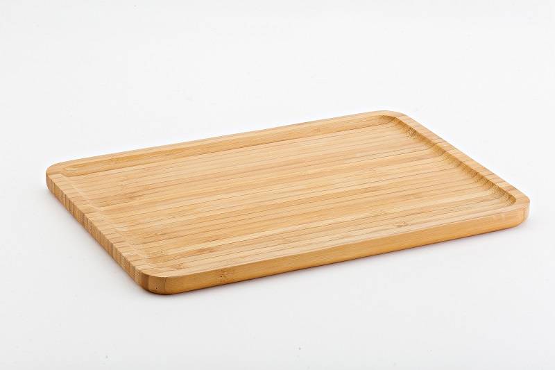Vassoio rettangolare in bamboo con bordi rialzati